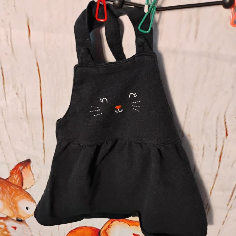 Whisker Wish – Black Cat Face Jumper Dress (Baby/Toddler)